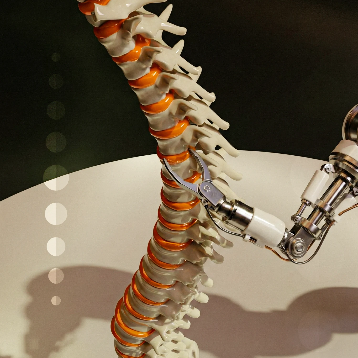 Ilustração de cirurgia robótica da coluna
